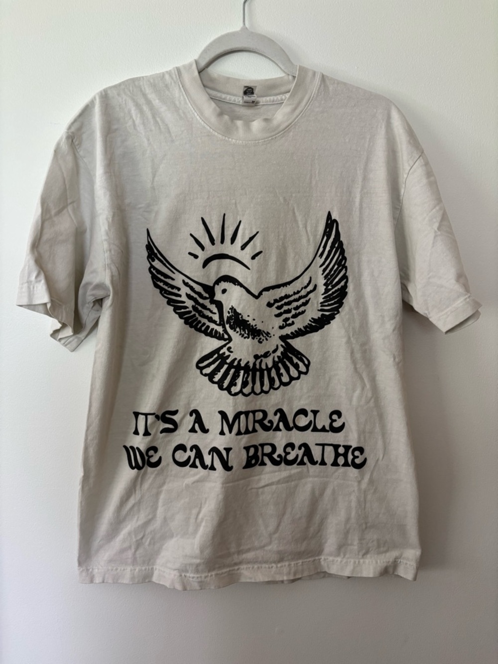 Los Angeles Apparel White Tee with Black Dove Graphic
